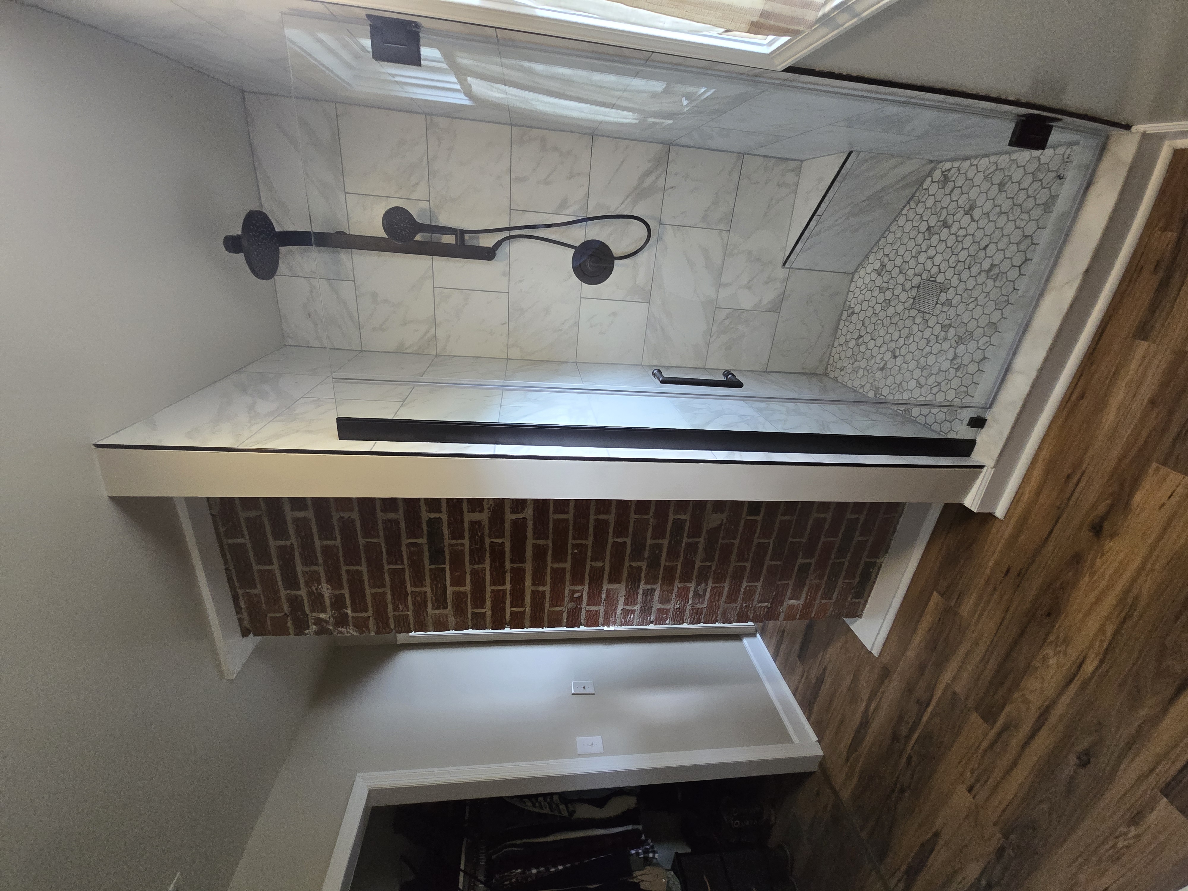 Bathroom 1 completed shower after renovation