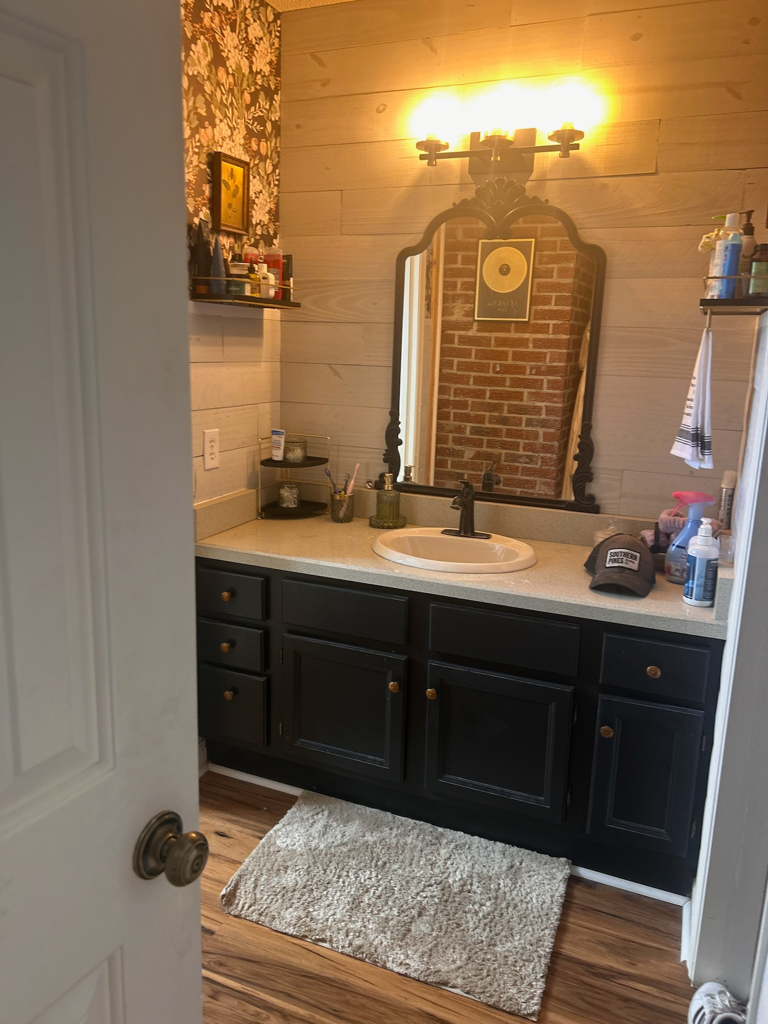Bathroom 1 vanity area before renovation